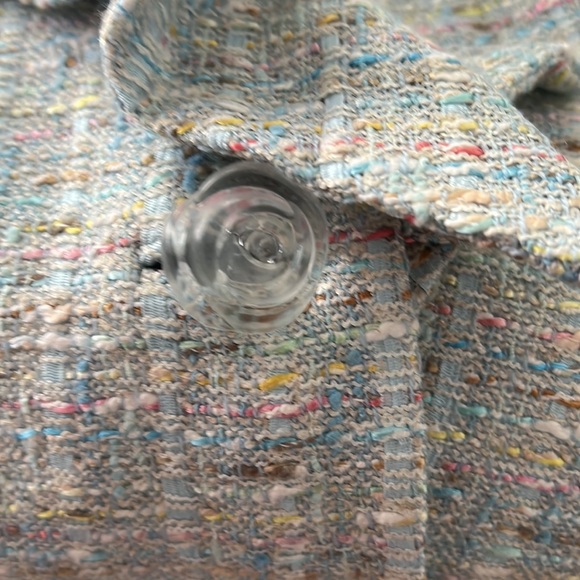 Vintage Wendy Harrison Beverly Hills tweed one button jacket with ruffles. - Picture 4 of 7